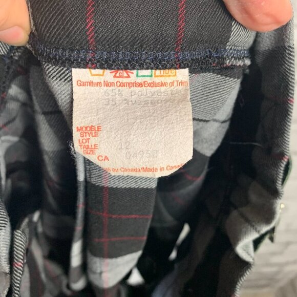 Vintage 90s Y2K Pleated Grey Black Plaid Wrap Mini Skirt - Picture 8 of 11